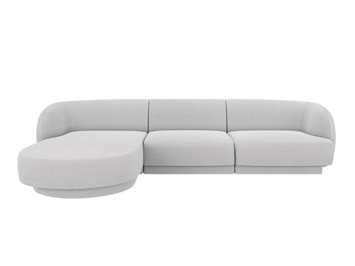 Micadoni Poef Miley 4-zits, boucle lichtgrijs - 156x255x70cm