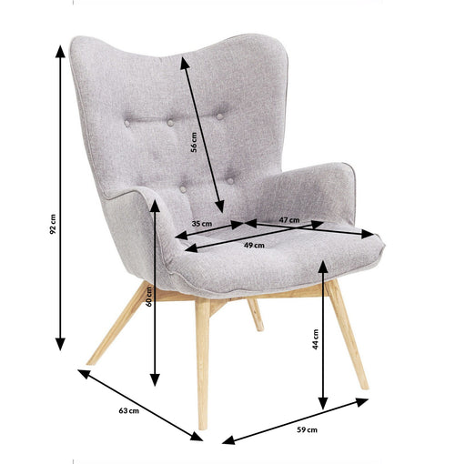 Kare Design Fauteuil Vicky donker grijs