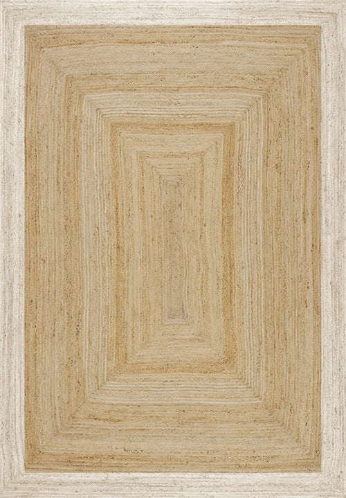 Mrcarpet Jute vloerkleed Rechthoek naturel/wit 140x200cm - vtwonen shop
