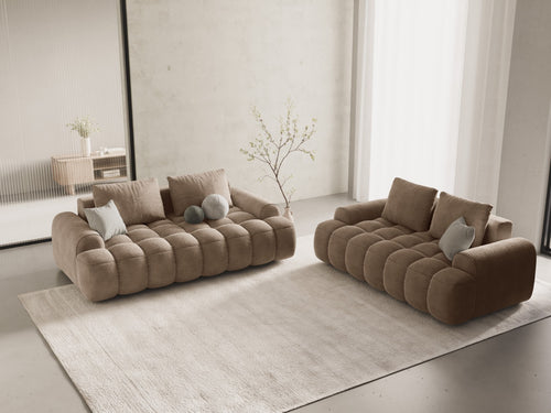 Cosmopolitan Design Bank Linz 3-zits, flueel donkerbeige - 100x200x84cm