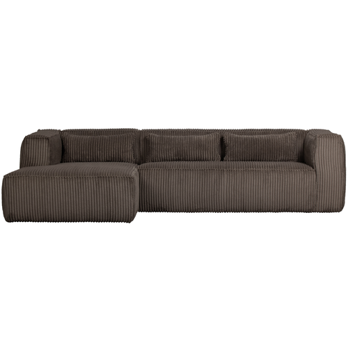 WOOOD hoekbank links Bean - Grove Ribstof - Mud - 73x305x96 - vtwonen shop