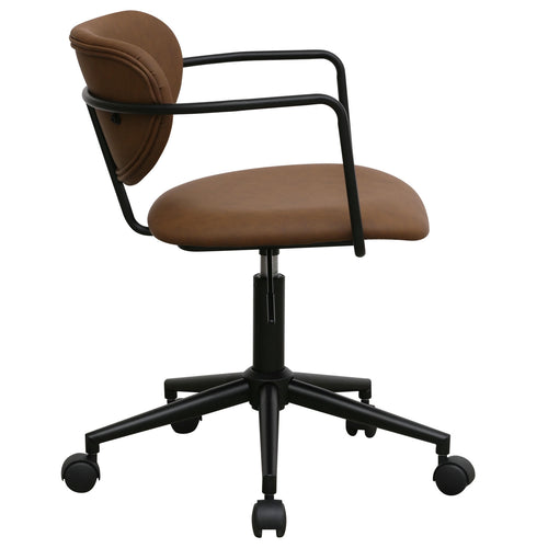 Furnhouse bureaustoel Lido - Donkerbruin - Kunstleer - 57x54x71
