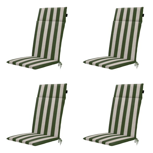 Madison tuintstoelkussen hoge rug Amora - groen - 120x50x4cm - set van 4