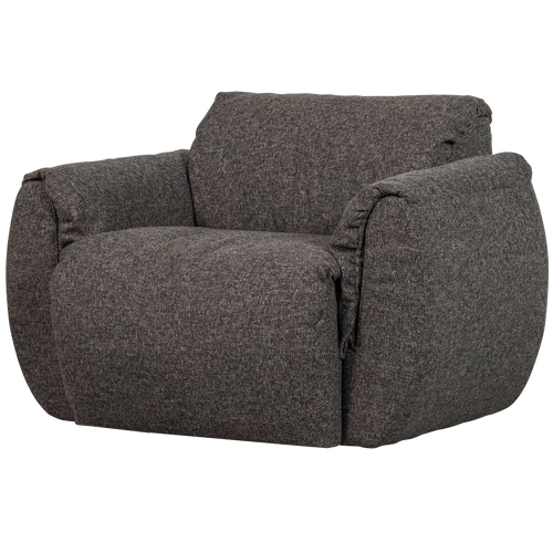 WOOOD draaifauteuil Baggy - Geweven Stof - Warmgrijs Melange - 81x104x84 - vtwonen shop