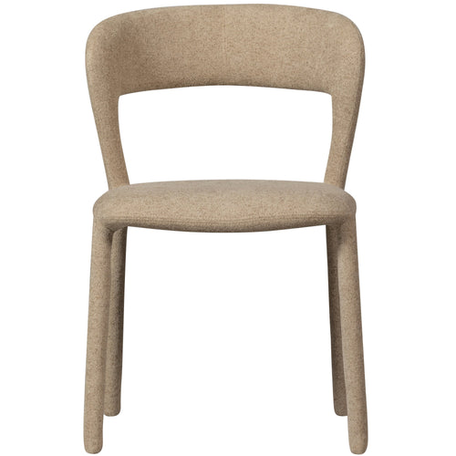 WOOOD eetkamerstoelen Noble - Polyester - Zand - Set van 2 - vtwonen shop
