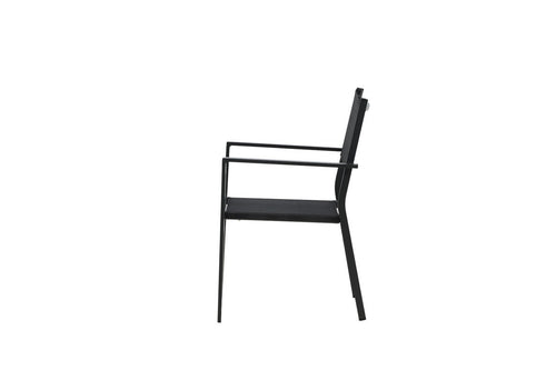 Nest outdoor Narda aluminium tuinstoel zwart - met armleuningen - set van 4 - vtwonen shop