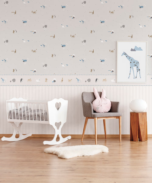 Sanders & Sanders behang dieren grijs - 53 cm x 10 m - 640295