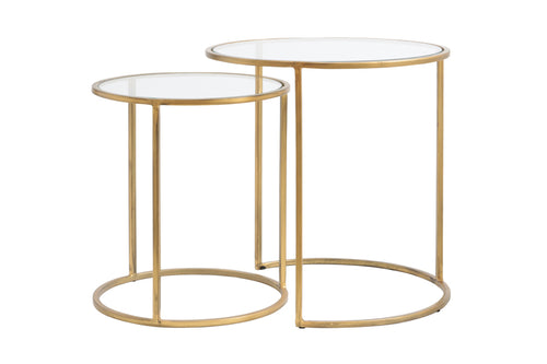 Light & Living bijzettafel DUARTE - Ø50x52cm - goud - Set van 2
