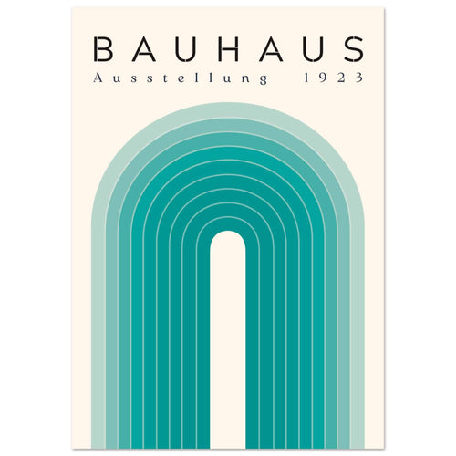 Artfulprints Poster Bauhaus - Turquoise rainbow   - A4 21x29.7 cm - Turquoise