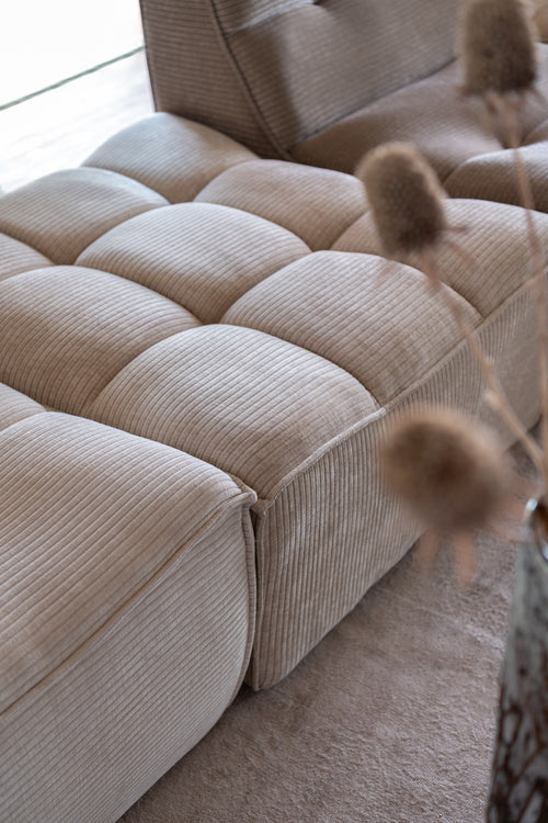 J-Line poef Grid - populierenhout/schuim - donker taupe - vtwonen shop