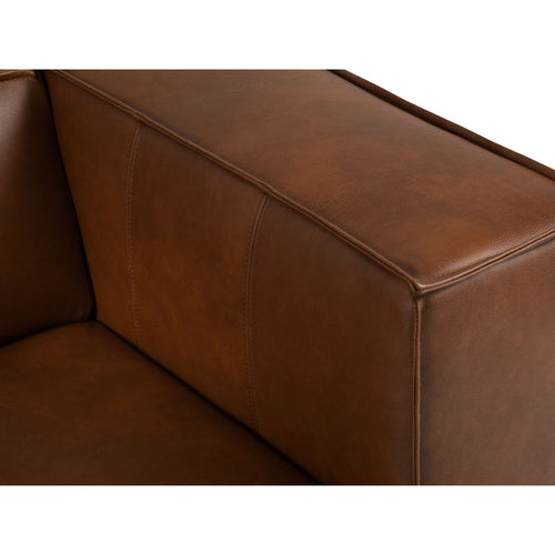 Cosmopolitan Design - Fauteuil Turin echt leer bruin - 95x113x68cm