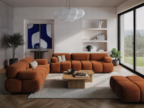 LaMiaSofa 3-zits bank Sanremo - velours - olijf - 285x96x70