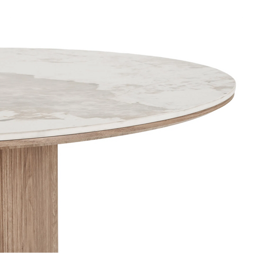 Artichok Ronda houten eettafel met keramiek blad bruin - 210 x 100 cm