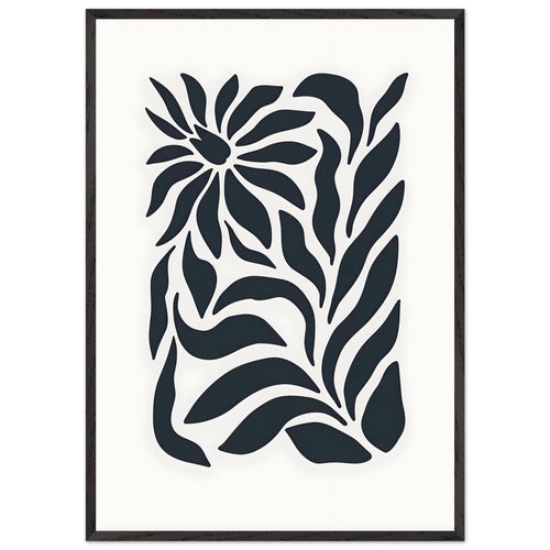 Artfulprints Poster met Lijst Matisse - Flowers in silence   - 70x100 cm - Zwart / Wit