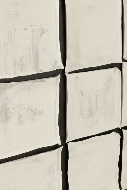 J-Line schilderij Vierkant - canvas - wit/zwart