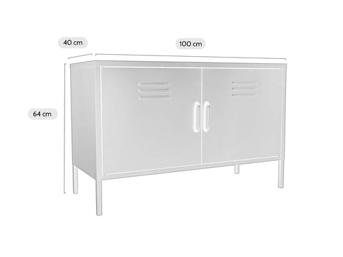 MaximaVida metalen TV lockerkast Finn 100 x 40 x 64 cm zwart - 1 schap - vtwonen shop