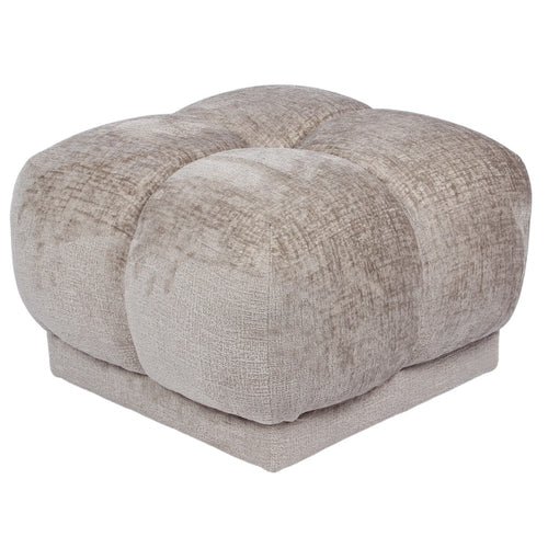 DÉJA Living Poef Timéo - Taupe - Stof - 64x64x41cm - vtwonen shop