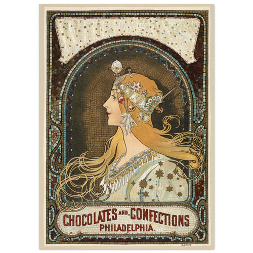 Artfulprints  Alphonse Mucha - Chocolates and confections Philadelphia   poster 50x70 cm - vtwonen shop