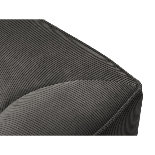 Cosmopolitan Design - Panoramische hoekbank rechts Siena 7-zits, ribfluwelen donkergrijs - 273x366x69cm