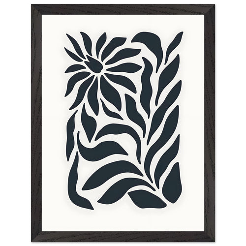 Artfulprints Poster met Lijst Matisse - Flowers in silence   - 30x40 cm - Zwart / Wit