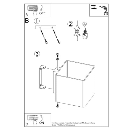 Sollux Lighting Wandlamp RICO - 10x12x10cm