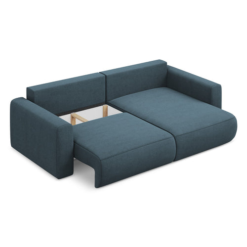 LaMiaSofa hoekbank rechts Perugia - textuurstof - jeans - 240x149x82