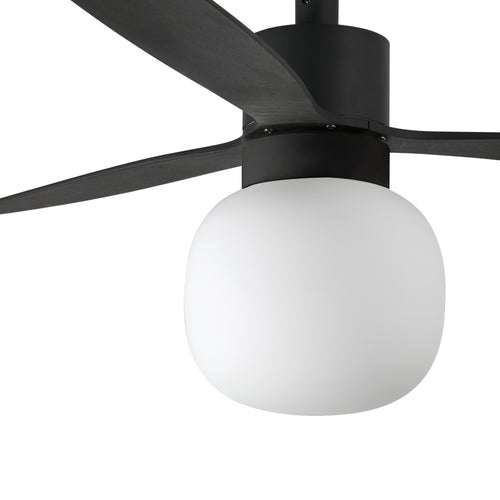 Faro Amelia Grote 3-bladige matzwarte lamp met licht 2700K Tuya Smart System