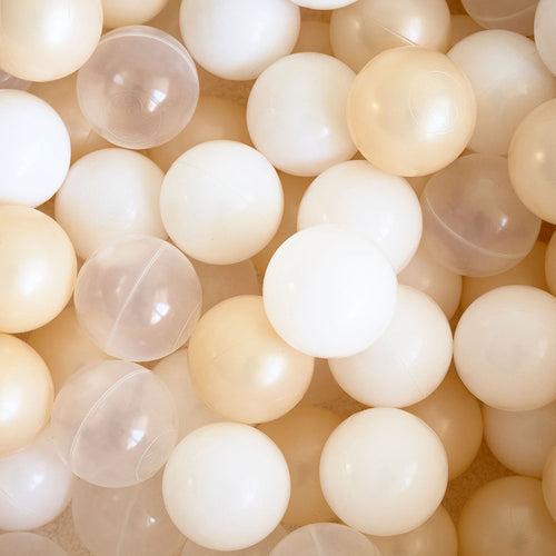 Petite Amélie Ballenbak Rond - 90x30 cm-  Ballenbad incl. 200 ballen - Off-white Teddy - vtwonen shop