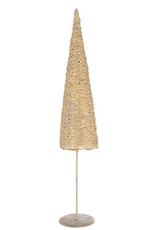 J-Line decoratie Kerstboom Op Voet  - metaal/papier - goud - large - vtwonen shop