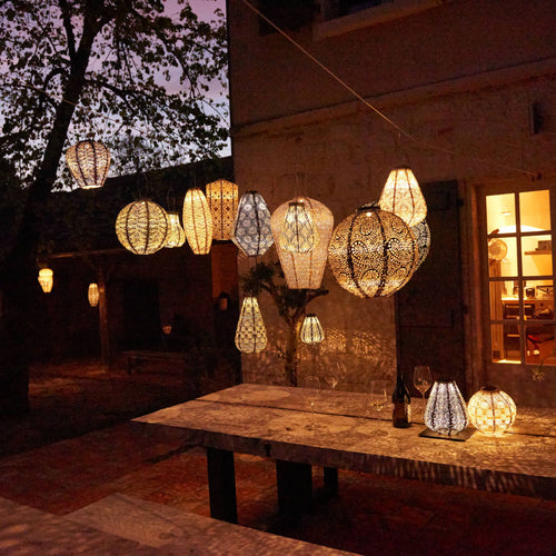 Lumiz solar lampion lace lamp - 20cm - taupe