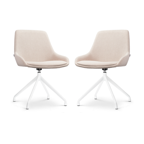 Nolon Nola-Isa Draaibare Eetkamerstoelen Beige - Wit - 2x - vtwonen shop