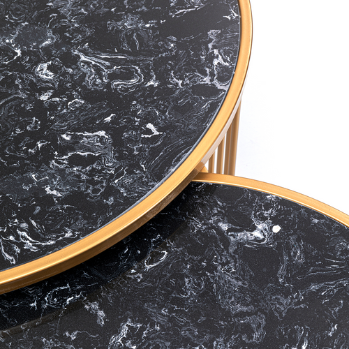 Kare Design Salontafel Roma (2/Set) zwart goud - vtwonen shop