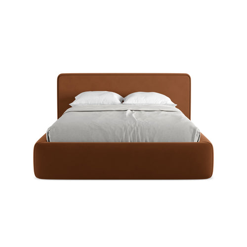 LaMiaSofa Bed met opbergruimte Firenze - velours - terracotta - 180x225x82