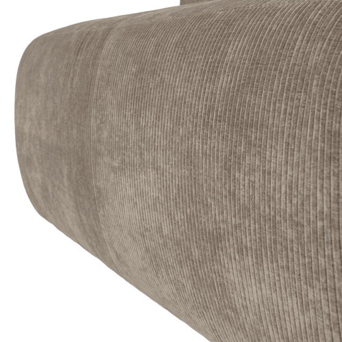WOOOD eetbank 164 cm rugleuning Mojo Base - Rib - Donkerzand - 83x164x76