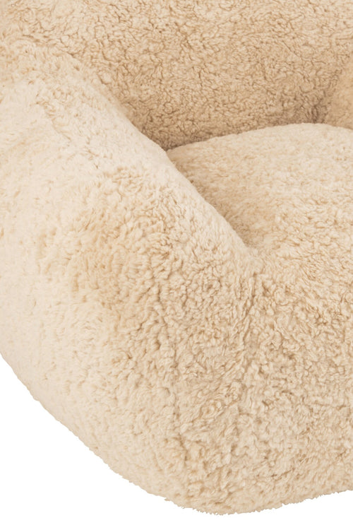 J-Line sofa Shearl  - polyester creme small