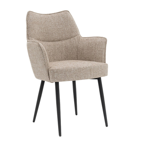 DÉJA Living Eetkamerstoel Zayn - Beige/Zwart - Zithoogte 47cm - Set van 2 - vtwonen shop