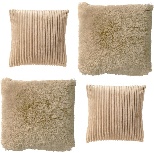 KUSSENSET - 4-delig - Cosy Layers - 60x60 cm, 45x45 cm - inclusief binnenkussens - beige