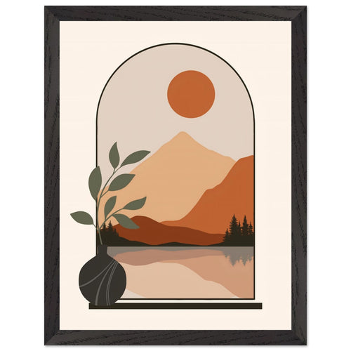Artfulprints Poster met Lijst Boho – Arched landscape   - 30x40 cm - Meerkleurig