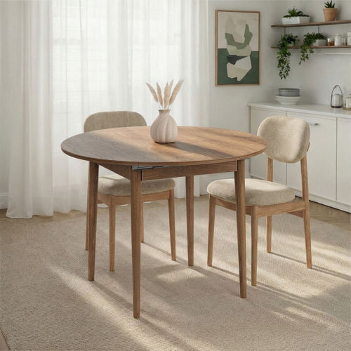 Calicosy - Ronde uitschuifbare eettafel KLARA - 100x100x75 cm