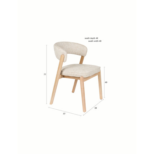 Zuiver Bright Eetkamerstoelen Beige - Set van 2 - vtwonen shop