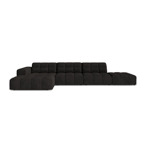 Cosmopolitan Design - Linker hoekbank Chicago 5-zits, chenille antraciet - 167x348x78cm