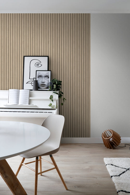 ESTAhome behang houten wandpanelen 3d beige - 53 cm x 10.05 m - 139607 - vtwonen shop