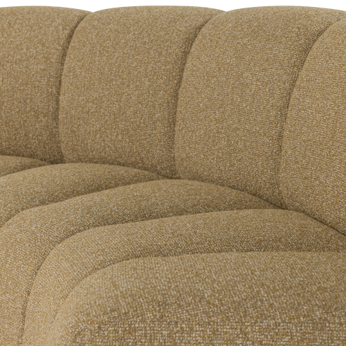 WOOOD eetbank halfronde hoek leuning Mojo - Bouclé - Geelbruin - 83x152x74