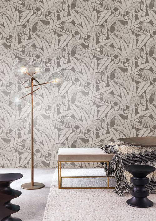 Masureel behang bladeren grijs - 53 cm x 10.05 m - 630847 - vtwonen shop