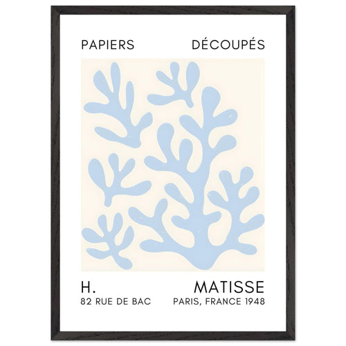 Artfulprints Poster met Lijst Matisse – Coral shadows light blue   - 50x70 cm - Blauw