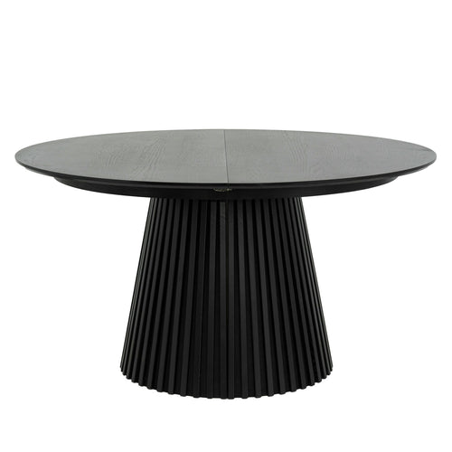 Furnhouse uitschuifbare eettafel Svendborg - Zwart - Ø 140/240x140 cm