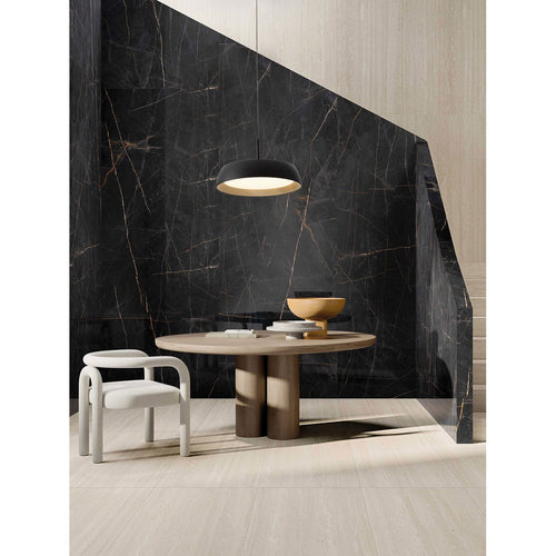 Nova Luce SIGI Dome hanglamp voor plafond, zandkleurig zwart, Triac dimbare LED, 40W, 3111lm, 3000K