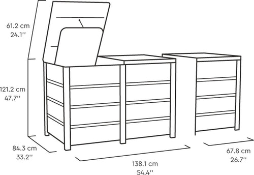 Keter Hide Away Containerberging - 2x 240L - Antraciet - vtwonen shop