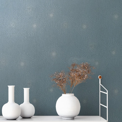 A.S. Création behang terrazzo blauw, zilver en grijs - 53 cm x 10.05 m - AS-388182 - vtwonen shop