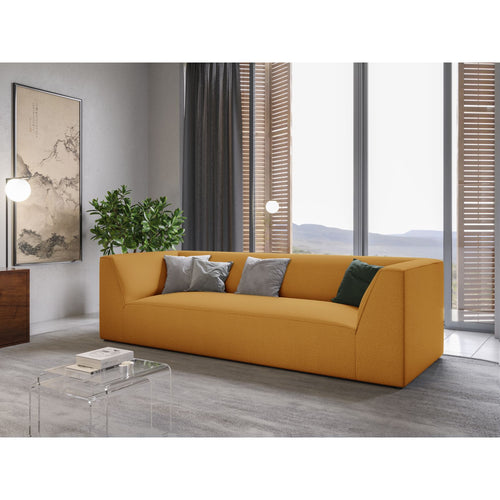 Cosmopolitan Design - Bank Siena 3-zits, structurele stof geel - 92x232x69cm